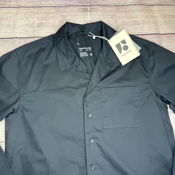 Frank And Oak The Pyjama Shirt Black XS/S Hemp Cotton Blend NWT‎ Sleepwear - Picture 2 of 10
